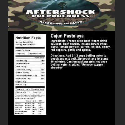 Cajun Pastalaya | 1 Pouch | Aftershock Preparedness, , large